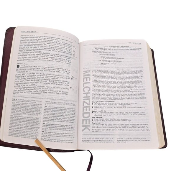NIV Life Application Study Bible Zondervan Bonded Leather Burgundy Red Letter - Picture 10 of 16